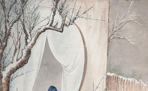 陈缘督（1902 ～1967）
                                                                                                                                                0087 
                            梅妻鹤子 立轴 设色纸本