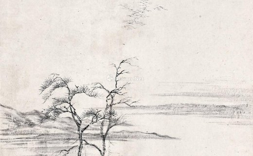 张煜全（1880～1953）
                                                                                                                                                0095 
                            疏林暮霭 立轴 水墨纸本
