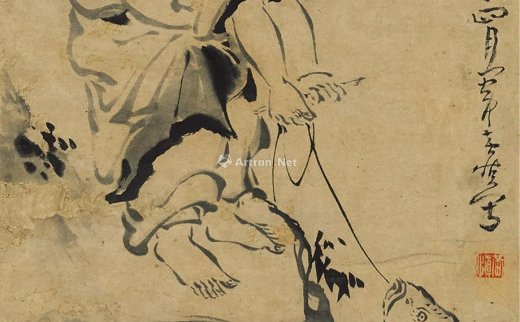 黄慎（1867～1772）
                                                                                                                                                0953 
                            1744年作 人物 立轴  水墨纸本