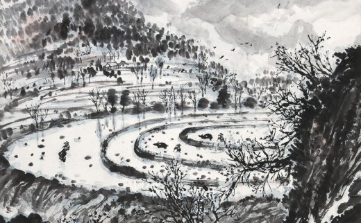林丰俗（b.1939）
                                                                                                                                                0011 
                            清明时节 立轴 设色纸本