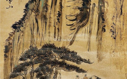 钱瘦铁
                                                                                                                                                0328 
                            1957年作 松籁泉韵 立轴 设色纸本