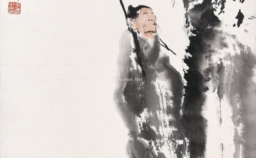 王子武（b.1936）
                                                                                                                                                0034 
                            杜甫诗意图 立轴 设色纸本