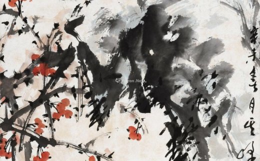 孙其峰（b.1920）
                                                                                                                                                0160 
                            果熟鼠欢 立轴 设色纸本