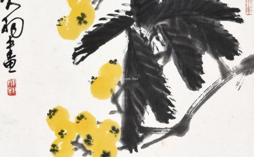 陈大羽（1912～2001）
                                                                                                                                                0062 
                            枇杷 立轴 设色纸本