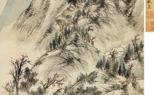 蒲华
                                                                                                                                                0191 
                            1881年作 山水中堂 立轴 设色纸本