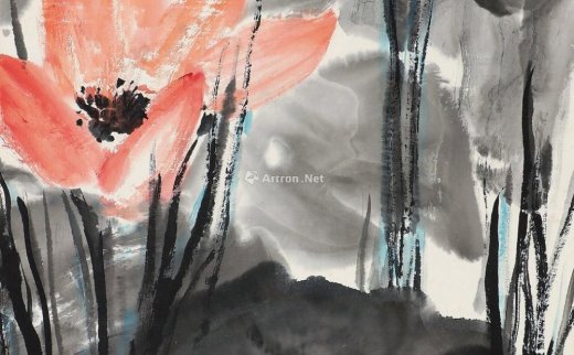 方济众
                                                                                                                                                0451 
                            1982年作 墨荷图 立轴 设色纸本