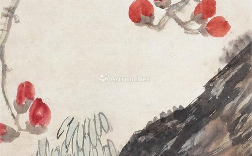 陈树人（1884～1948）
                                                                                                                                                0080 
                            红棉小鸟 立轴 设色纸本