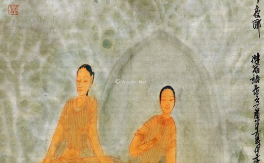 王赞
                                                                                                                                                0462 
                            2005年作 禅修图 画心 设色纸本