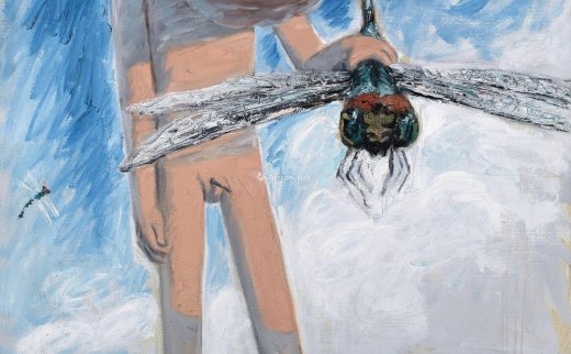 河夫（b.1974）
                                                                                                                                                1131 
                            2008年作 童言—玩蜻蜓的小孩 布面油画