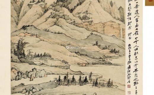 弘仁
                                                                                                                                                1364 
                            溪山春霁图 立轴 设色纸本 -中国嘉德国际拍卖有限公司