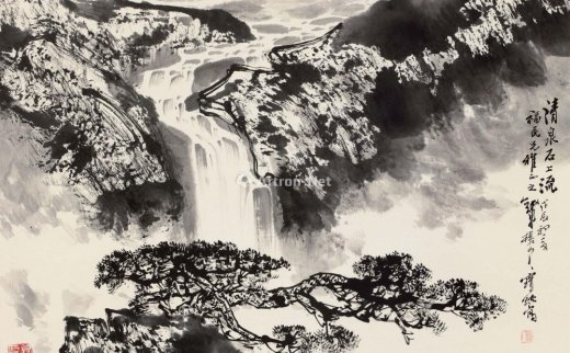 刘宝纯（b.1932）
                                                                                                                                                0253 
                            1988年作 清泉石上流 立轴 纸本 -北京匡时国际拍卖有限公司