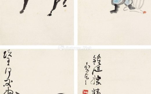 丁衍庸（1902～1978）
                                                                                                                                                0421 
                            人物 （四帧） 立轴 纸本 -北京匡时国际拍卖有限公司