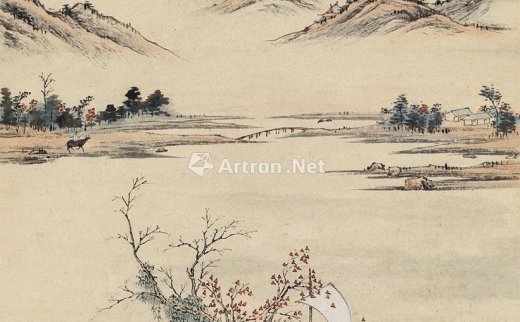 项圣谟（1597～1658）
                                                                                                                                                *1587 
                            1652年作 秋水云帆 立轴 纸本 -北京匡时国际拍卖有限公司