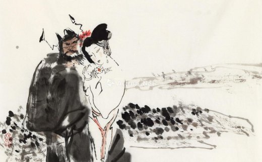 王涛（b.1943）
                                                                                                                                                0548 
                            1991年作 钟馗嫁妹 镜心 纸本 -北京匡时国际拍卖有限公司