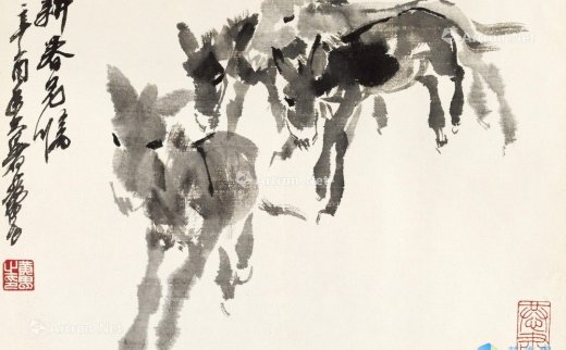 黄胄（1925～1997）
                                                                                                                                                0017 
                            1981年作 牧驴图 镜心 纸本 -北京匡时国际拍卖有限公司
