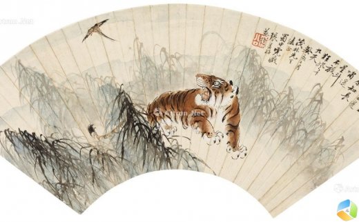 张善孖（1882～1940）
                                                                                                                                                0042 
                            狂风下九天 镜心 纸本 -北京匡时国际拍卖有限公司