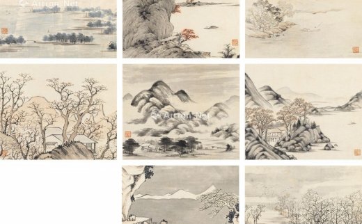 莲溪（1816～1884）
                                                                                                                                                *0983 
                            仿古山水 册页 （八开） 纸本 -北京匡时国际拍卖有限公司