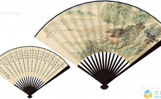 张大壮（1903～1980）
                                                                                                                                                0410 
                            1938年作 湖光春色 成扇 纸本 -北京匡时国际拍卖有限公司