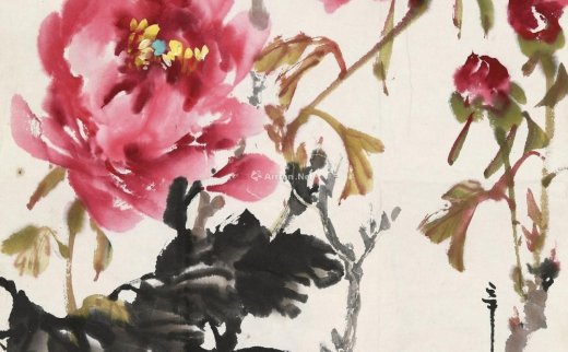 【拍卖价格】                                                                                    黄格胜（b.1950）
                                                                                                                                                1802 
                            1981年作 花卉 纸本设色