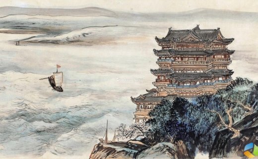 【拍卖价格】                                                                                    何海霞（1908～1998）
                                                                                                                                                2513 
                            1972年作 古黄鹤楼图 镜心 设色纸本