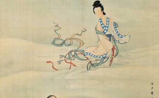【拍卖价格】                                                                                    陈少梅（1909～1954）
                                                                                                                                                2696 
                            1938年作 七夕图 立轴 设色绢本