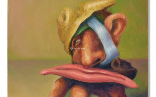 Robert Jessup（b.1952）
                                                                                                                                                0127 
                            Painted in 2008 Big Nose Finger Creature with Mask oil on canvas