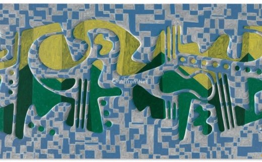 PETER SCHUYFF（b.1958）
                                                                                                                                                0008 
                            Painted in 1985 Untitled acrylic on canvas