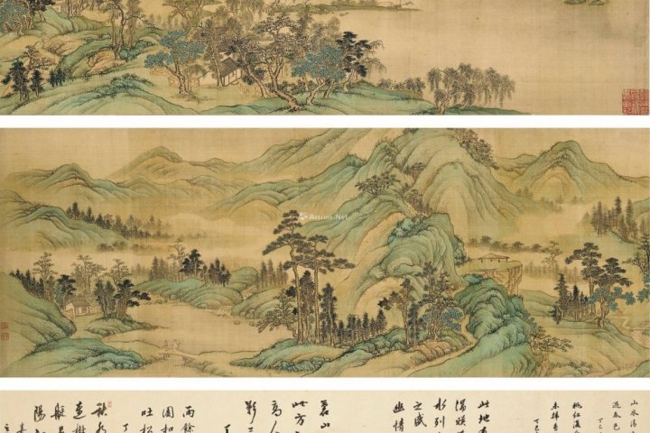 拍卖价格】 王翚(传) 0837 清溪山无尽手卷设色绢本-拍卖价格|市场 ...