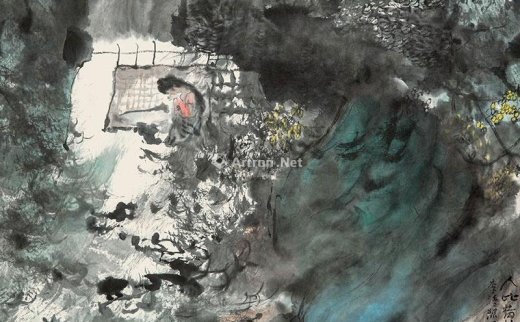 【拍卖价格】                                                                                    杨延文（b.1939）
                                                                                                                                                0404 
                            1988年作 人比黄花瘦 立轴 设色纸本