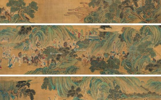 【拍卖价格】                                                                                    唐寅（清）
                                        （款）                                                                                                        0560 
                            渭水仿贤图 卷 设色绢本