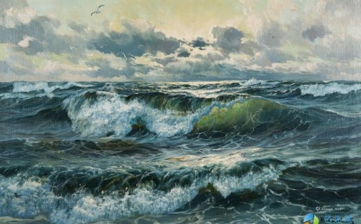 卡尔克雷斯·冯·帕特里克（1892～1970，德国）
                                                                                                                                                8119 
                            海浪 布面油画