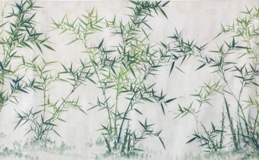 启功
                                                                                                                                                6064 
                            绿竹 镜片 纸本